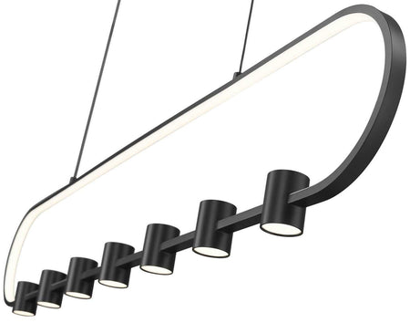 Z-Lite Saros 7 Light Linear Chandelier 4101-54L-MB-LED - alternate view 2