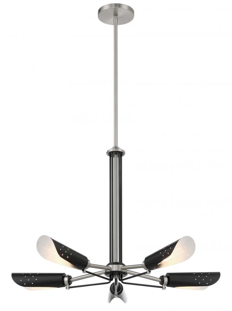 Modern 5 Light Chandelier from the Turbine Collection