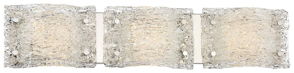Transitional Vanity Light from the Forest Ice Collection