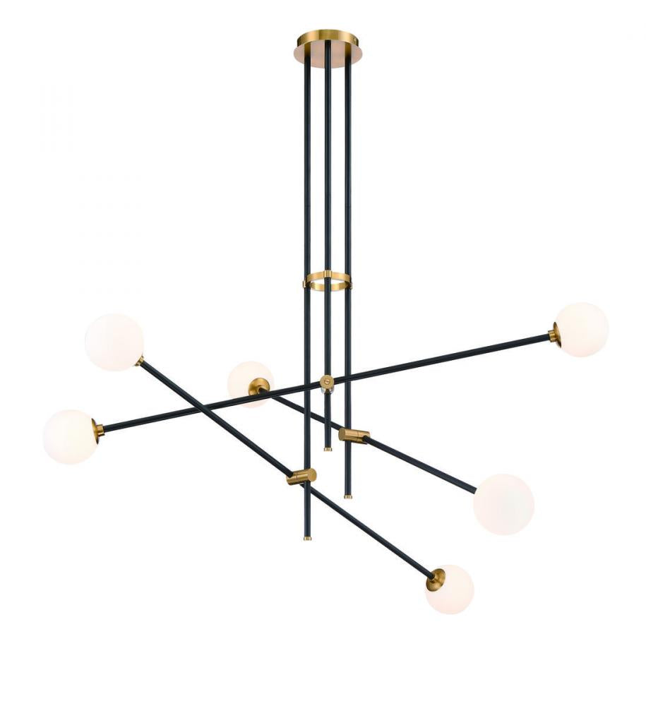 Modern 6 Light Chandelier from the Cosmet Collection