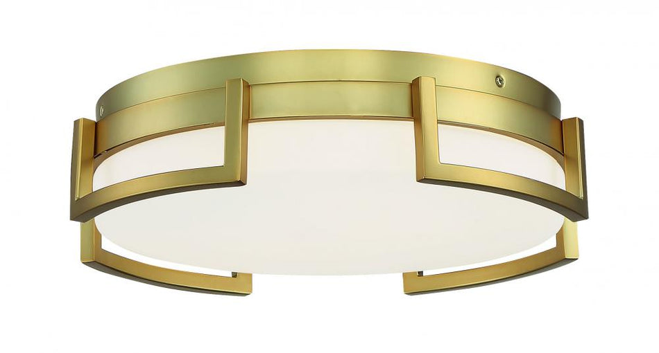 Modern Drum Shade Flush Mount from the Bezel Set Collection