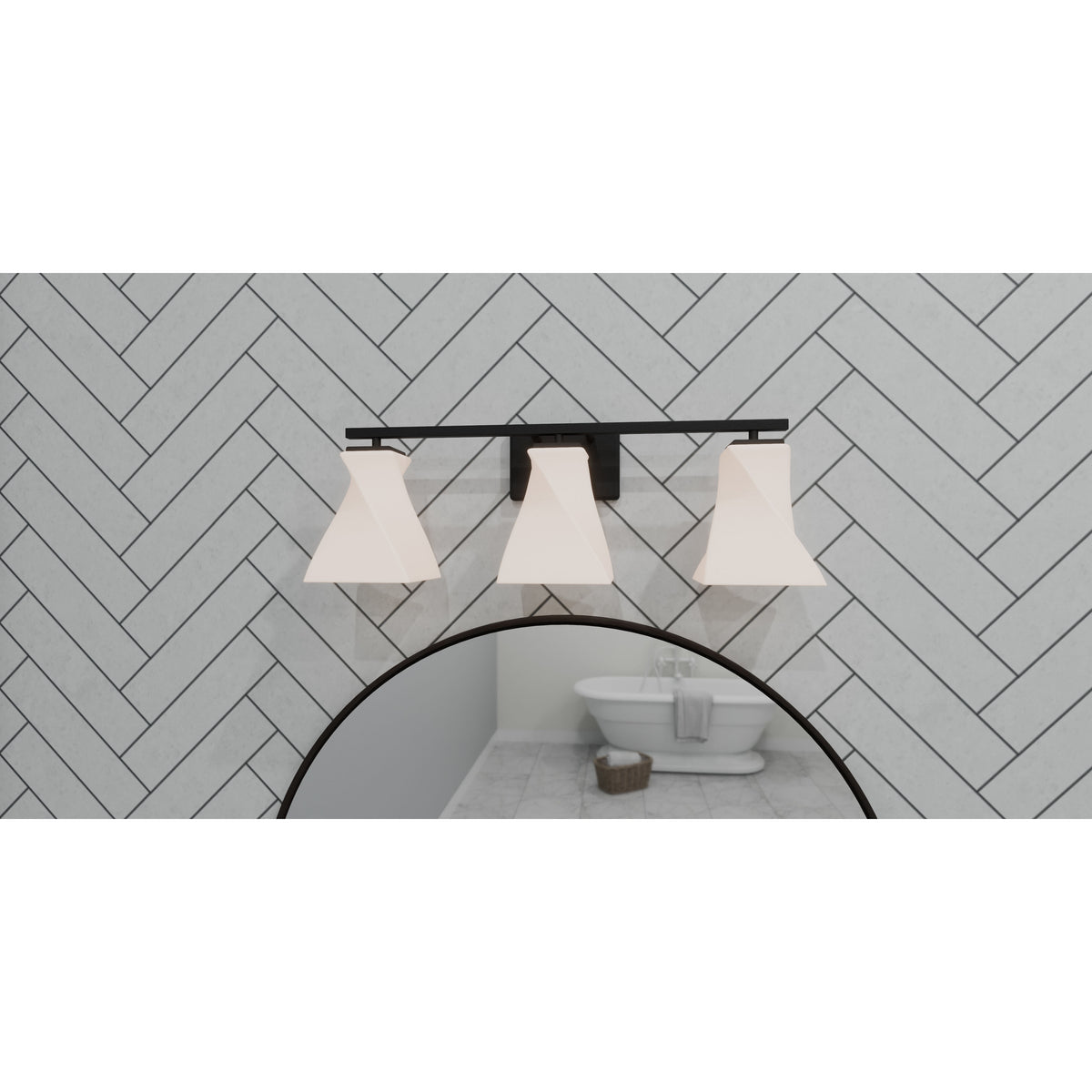 Transitional Vanity Light from the Stetson Collection