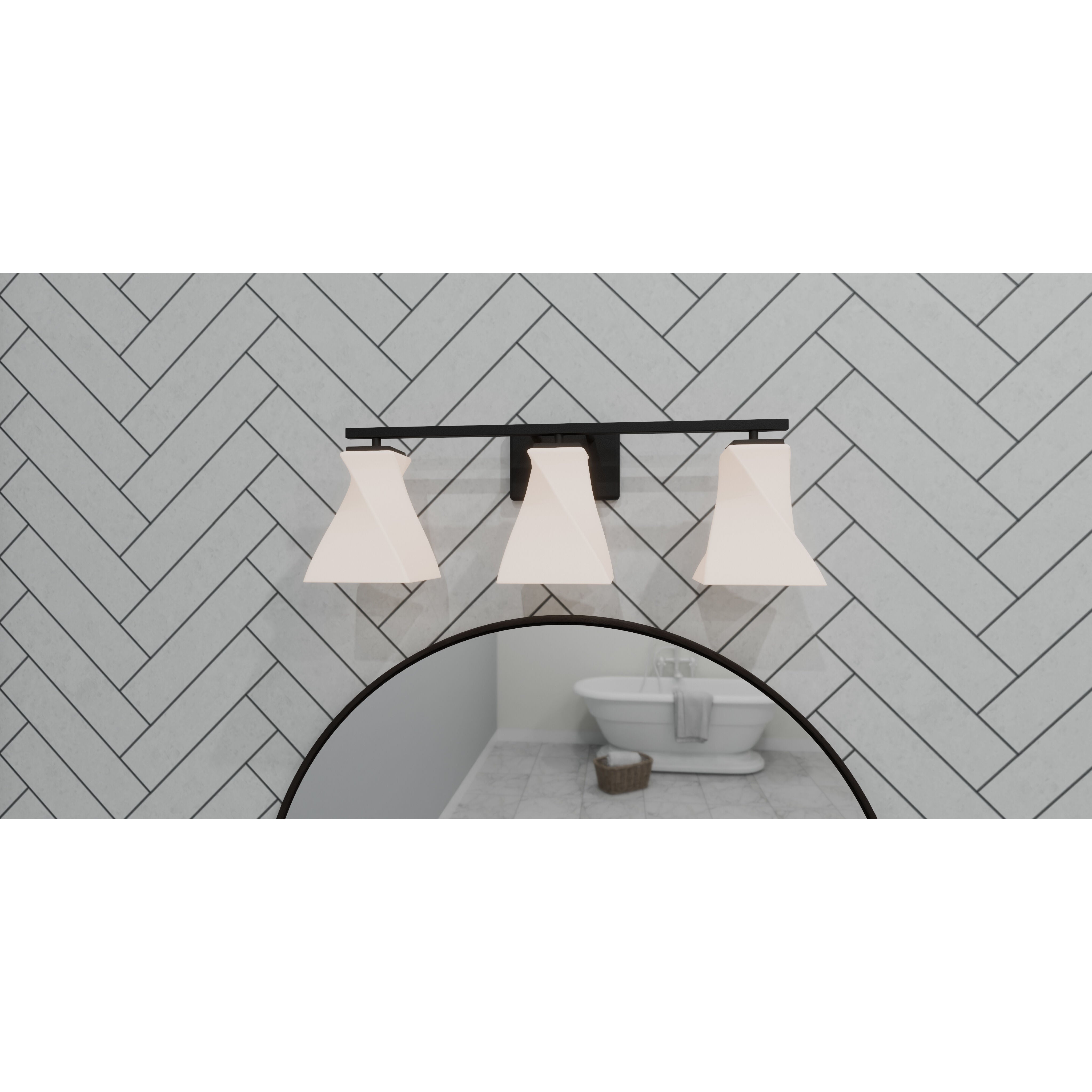 Transitional Vanity Light from the Stetson Collection